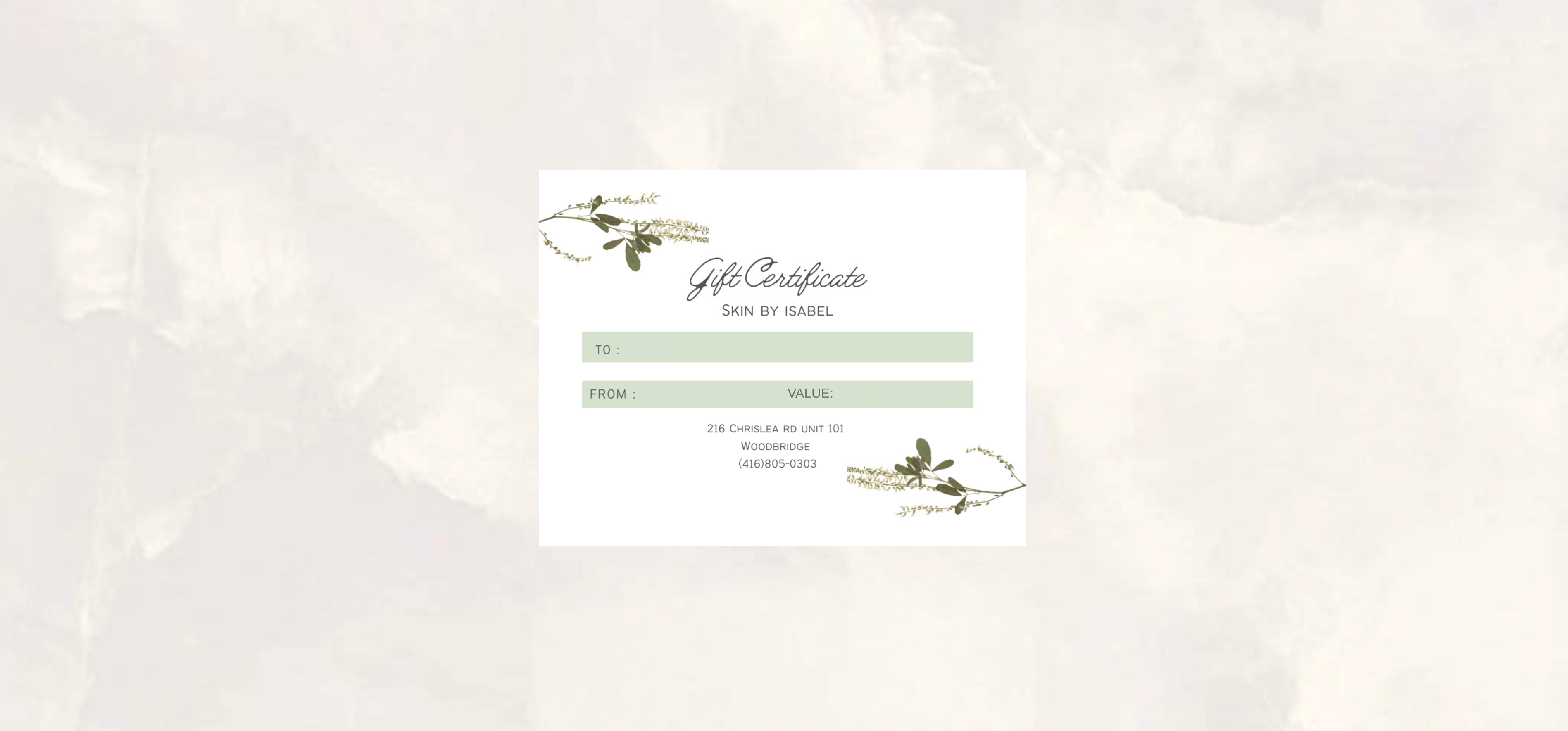 Skin by Isabel Gift Card